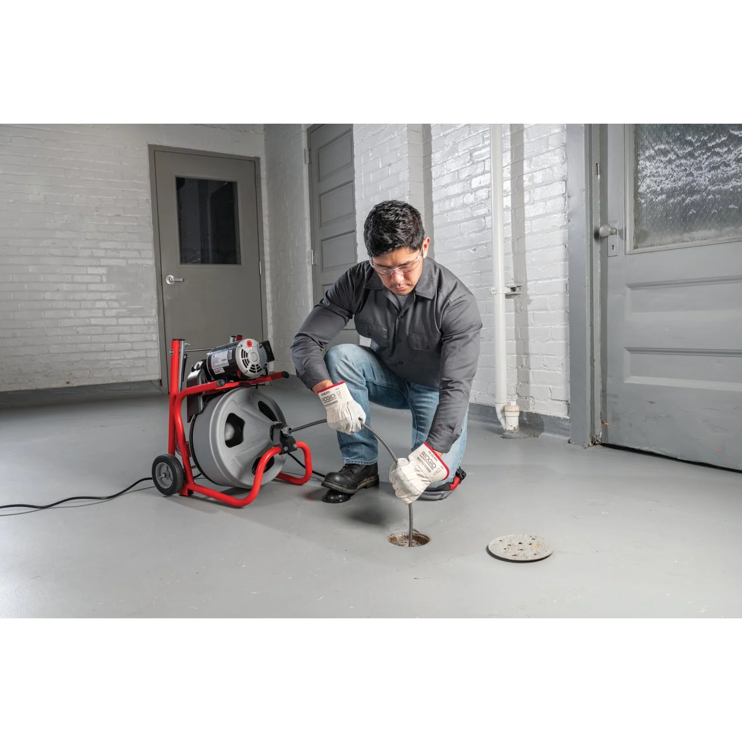 Ridgid 26993 K-400 Machine with Gloves & Std. Equipment: C-31 IW 3/8" x 50' (10 mm x 15.2 m) Solid Core (Integral Wound) Cable, T-260 Tool Set Includes: T-202 Bulb Auger - Image 10