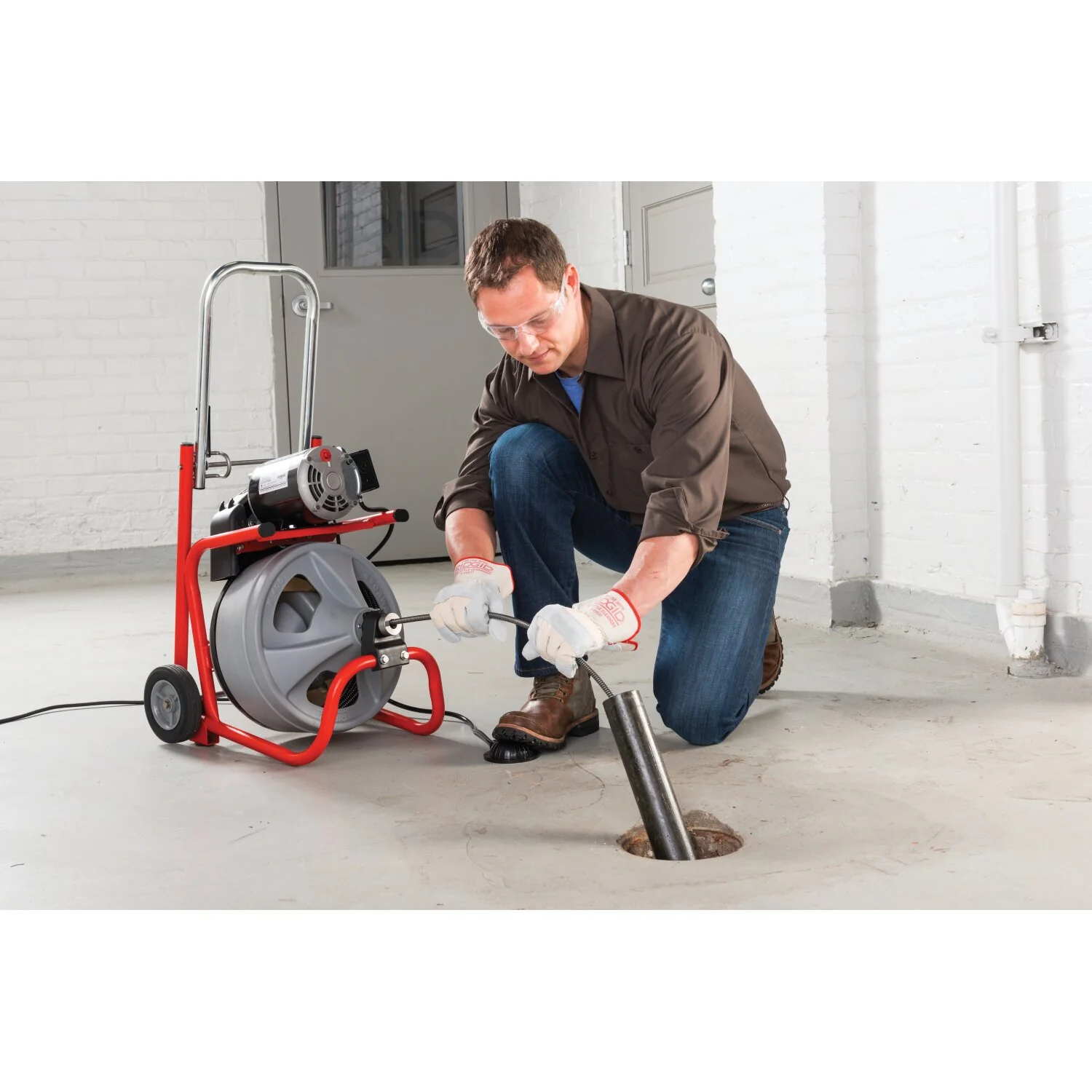 Ridgid 27013 K-400 Machine with Gloves & Std. Equipment: AUTOFEED, C-45 IW 1/2" x 75' (12 mm x 23 m) Solid Core (Integral Wound) Cable, T-260 Tool Set - Image 2