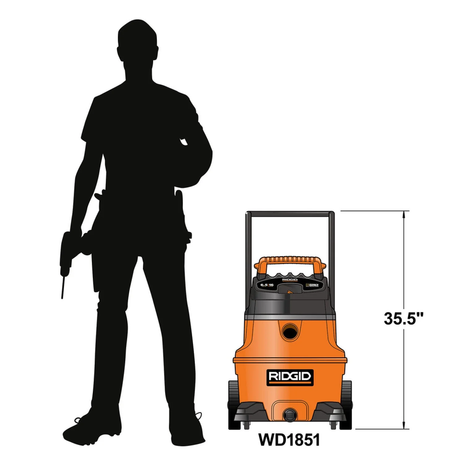 Ridgid 31698 Wet/Dry Vacuum - Ridgid WD1851EX 16 Gallon High Performance Portable Vac - Image 4