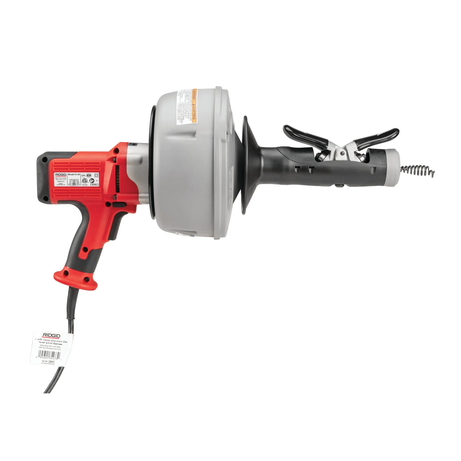 Ridgid 36023 K-45 Machine with: - C-1lC, 5/16" x 25' (8 mm x 7.6 m) Inner Core Cable with Inner Drum - C-6, 3/8" x 35' (10 mm x 10.7 m) Cable with Inner Drum - T-250 - Image 12