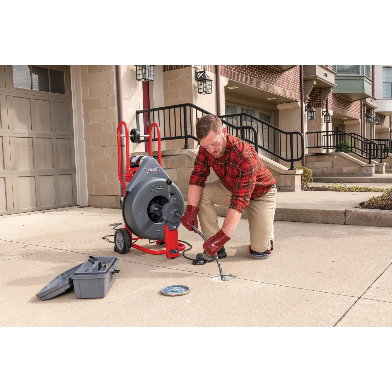 Ridgid 44212 Machine with One Pair of Gloves, w/C-100 AUTOFEED, Standard 3/4" (20 mm) Tool Set, and: C-100, 100' (30.5 mm) x 3/4" (20 mm) Cable - Image 8
