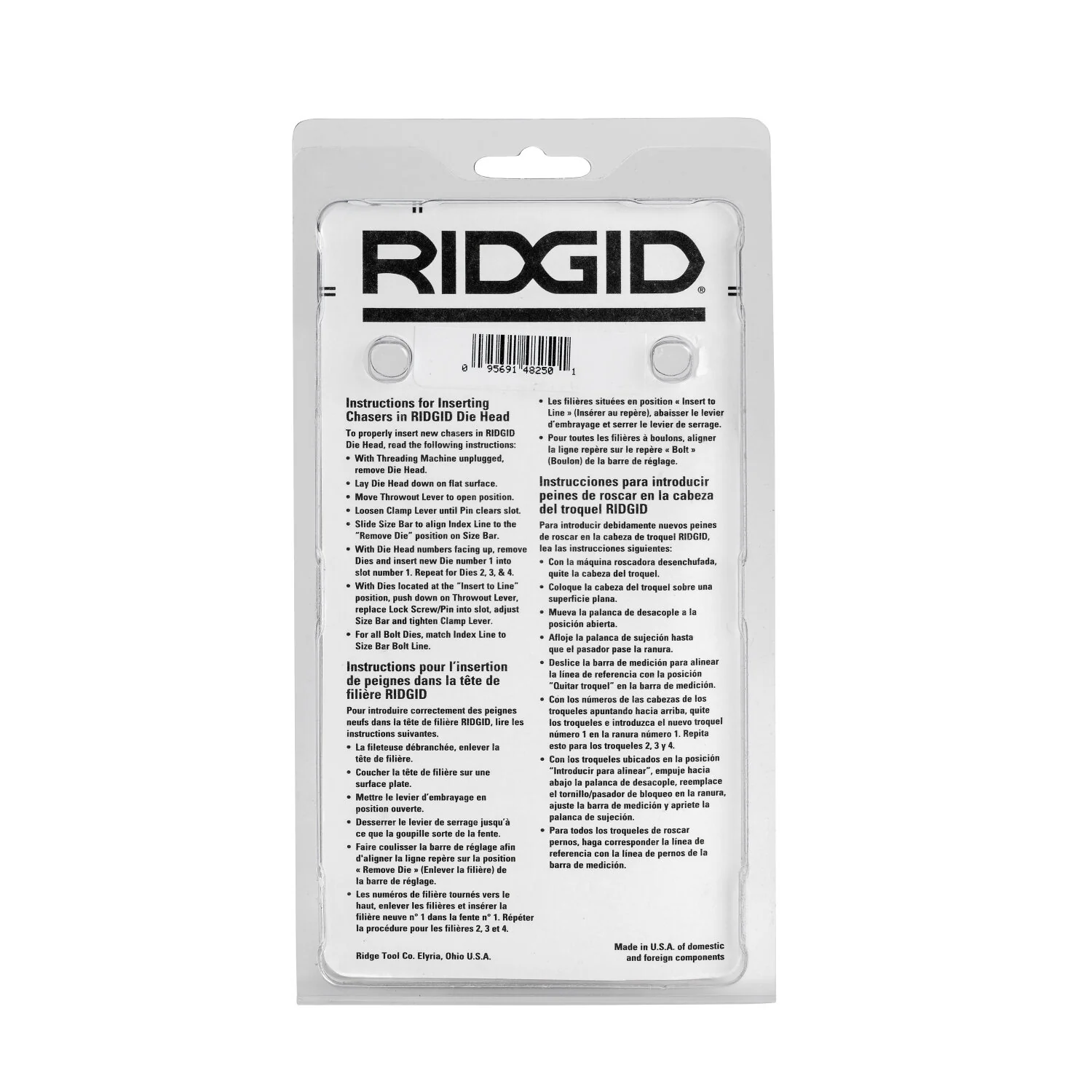 Ridgid 48250 DIES, UNIV 3/4 NC HS - Image 5
