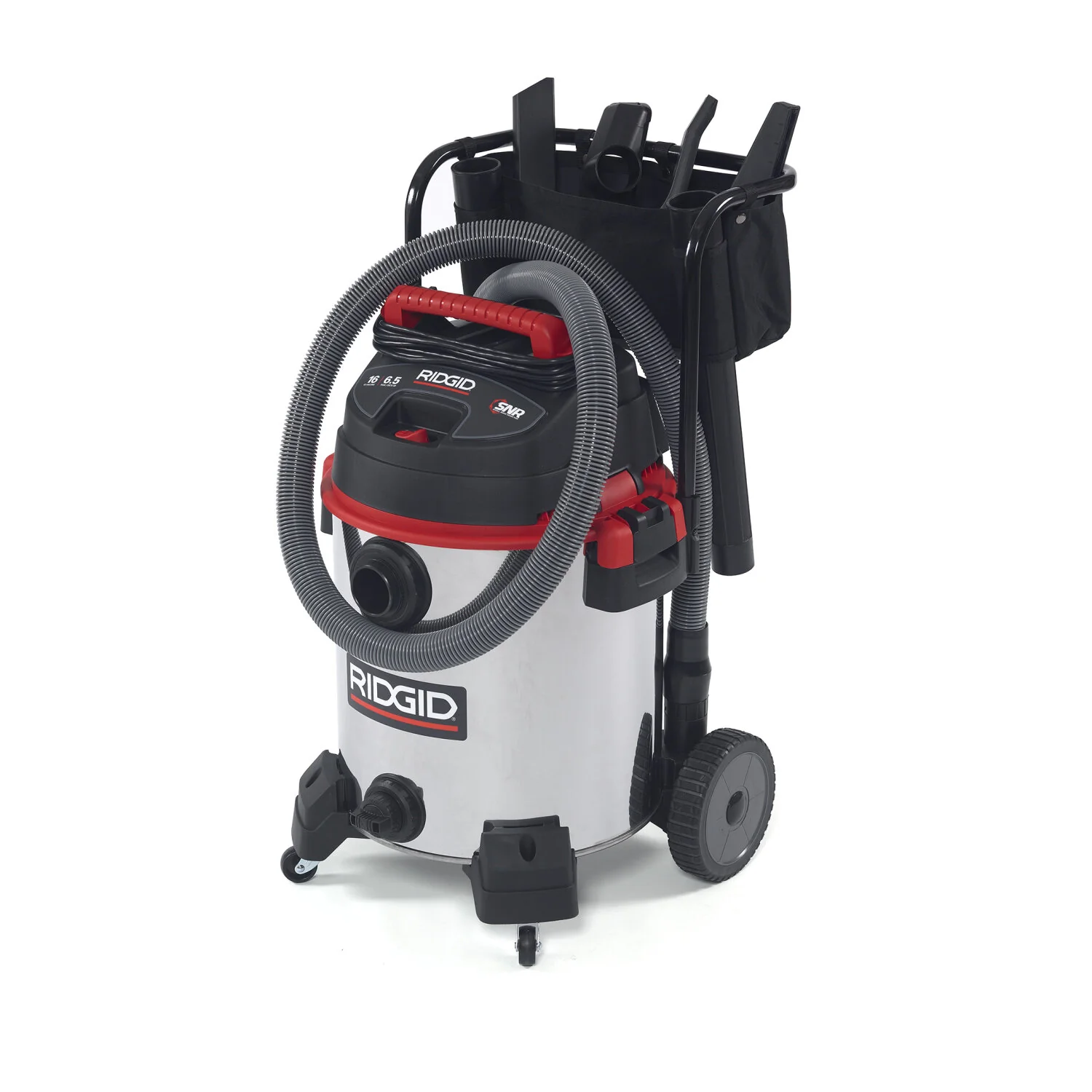 Ridgid 50353 16 Gallon Stainless Steel Wet/Dry Vac with Cart (1610RV) - Image 6