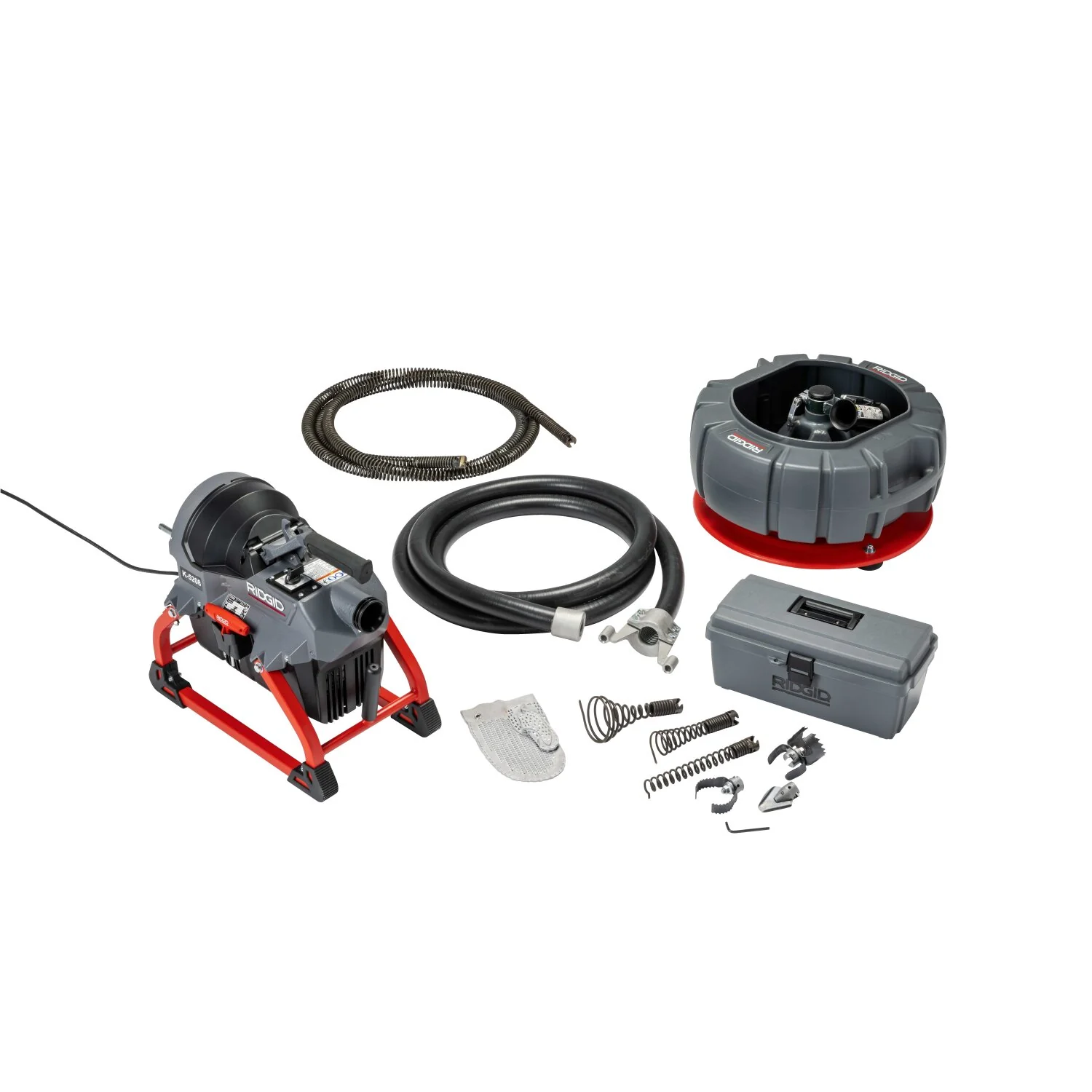 Ridgid 64678 K-5208, 115V 60Hz Machine with guide hose, qty: 4 C-11 cables, sectional cable carrier, toolbox (w/cutters) kit & transport cart - Image 7