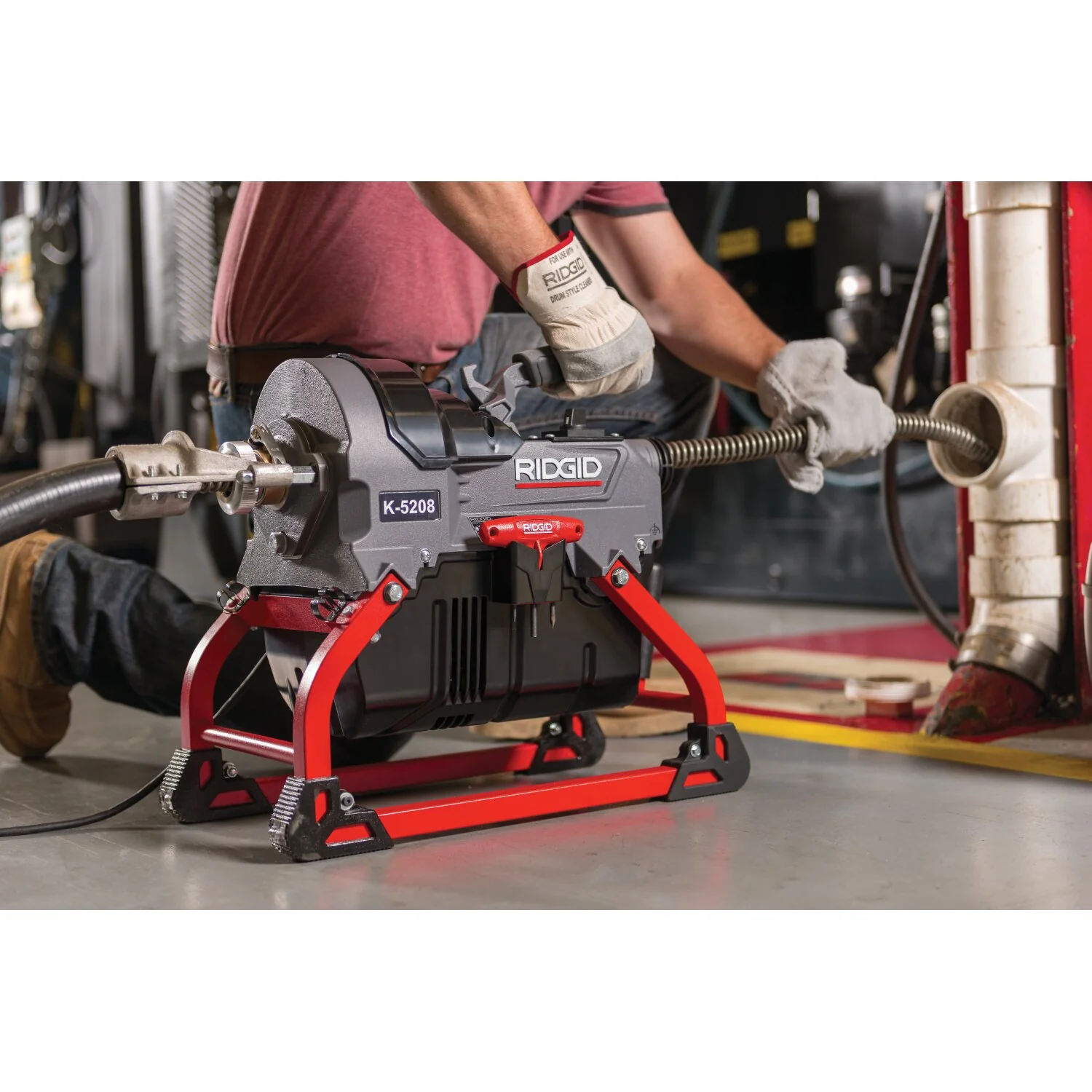 Ridgid 64678 K-5208, 115V 60Hz Machine with guide hose, qty: 4 C-11 cables, sectional cable carrier, toolbox (w/cutters) kit & transport cart - Image 9