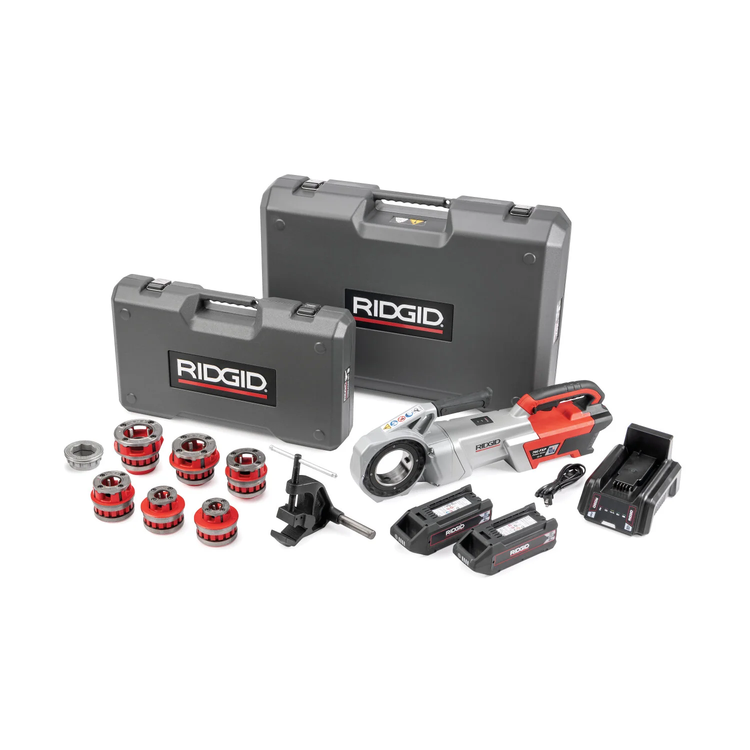 Ridgid 72013 760 FXP Power Drive (12-R), 2x 4Ah FXP Batteries, FXP Charger, Support Arm, Case - Image 2