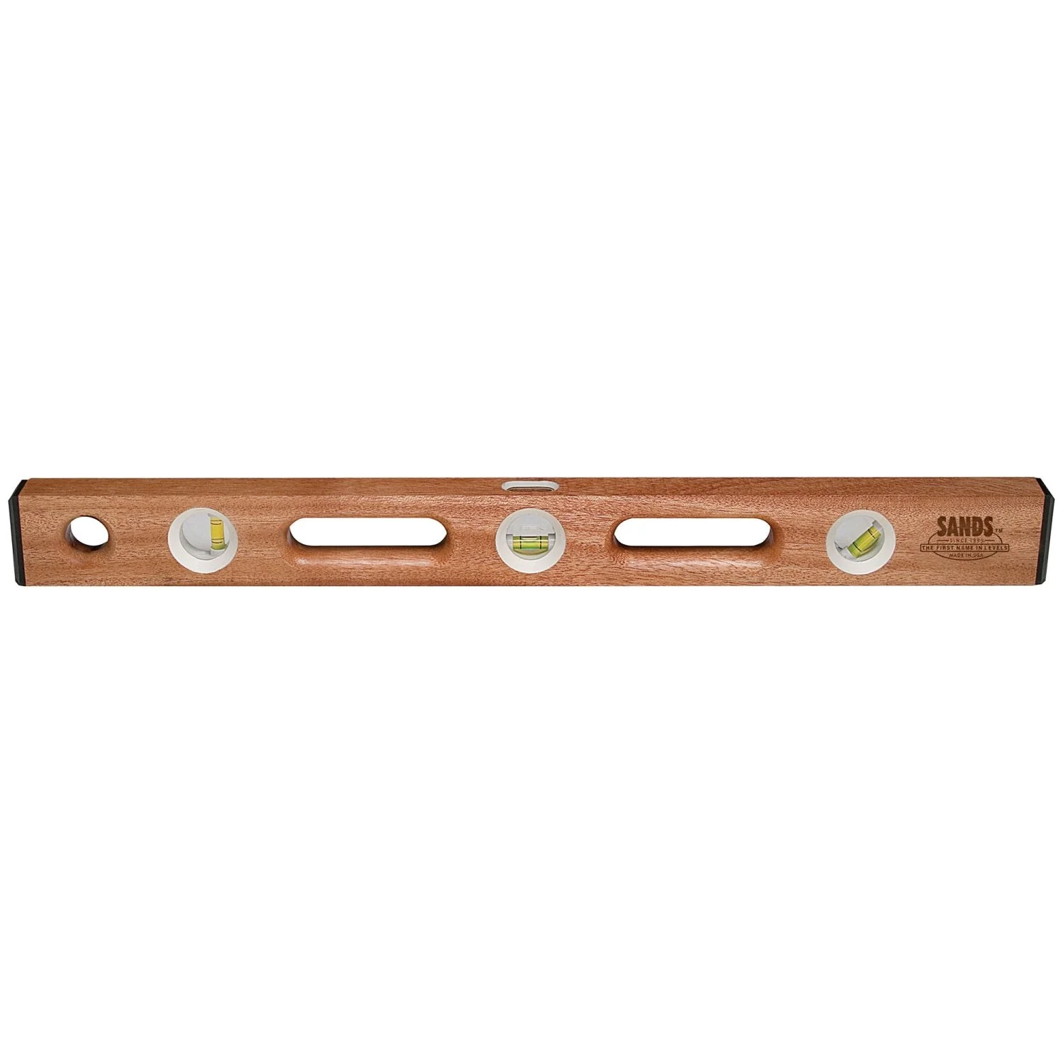 Sands Level & Tool SL2024 24” Contractor Mahogany Carpenter Level with End Caps (3 Vials)
