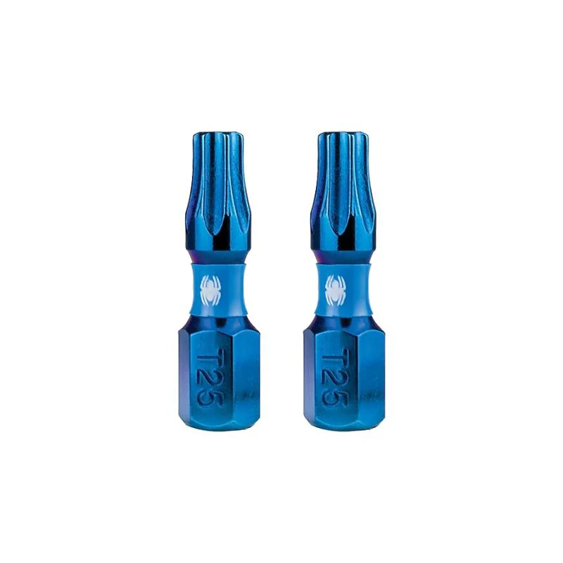 Spyder 19042 Mach-Blue T25 1/4-in x 1-in TORX® Impact Driver Bit 2 Piece