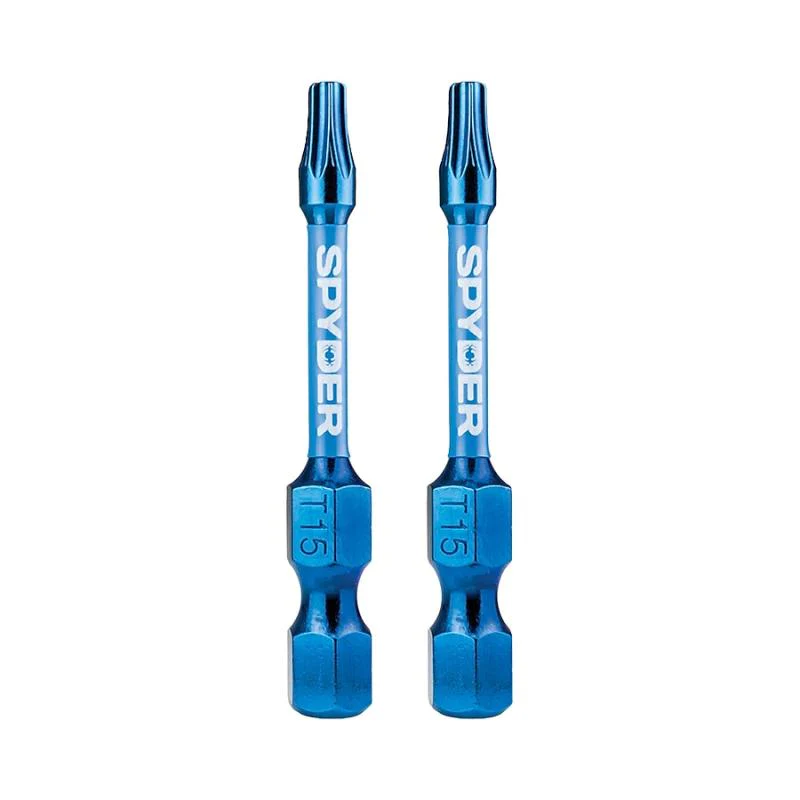 Spyder 19052 Mach-Blue T15 1/4-in x 2-in TORX® Impact Driver Bit 2 Piece