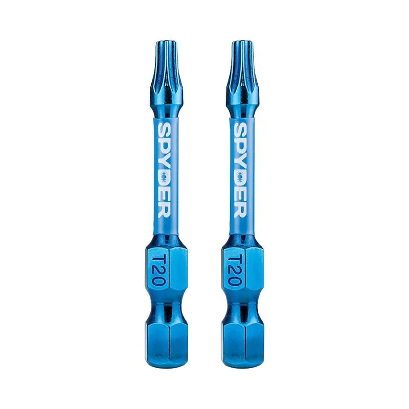 Spyder 19053 Mach-Blue T20 1/4-in x 2-in TORX® Impact Driver Bit 2 Piece