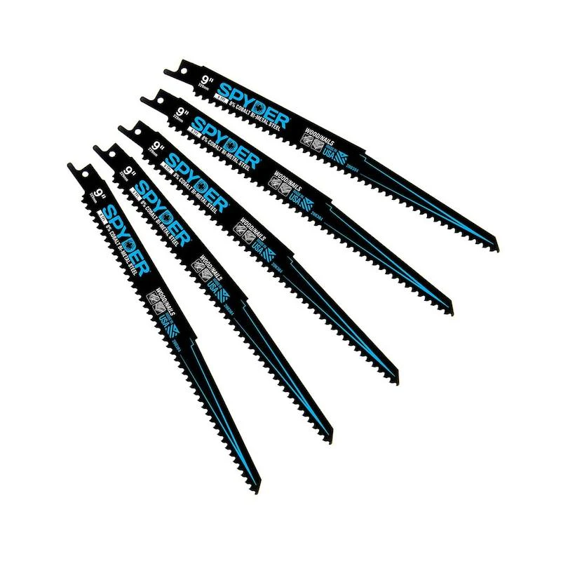 Spyder 200304 Bi-Metal Reciprocating Saw Blade 9-Inch 6-TPI 5 Pcs