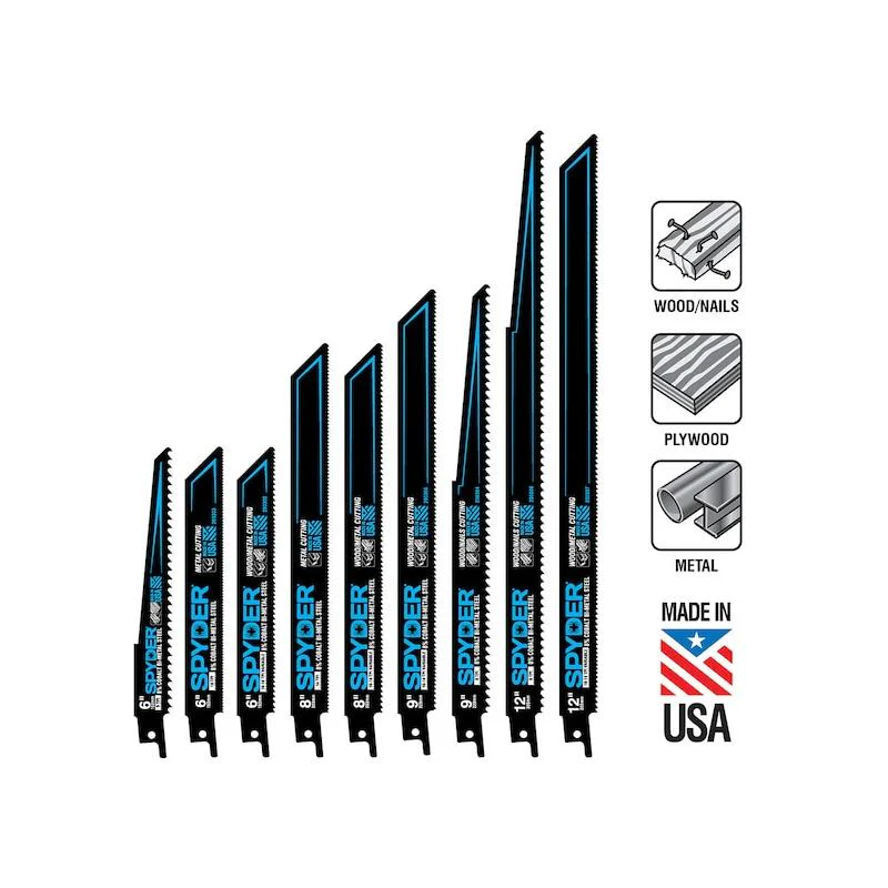 Spyder 200304 Bi-Metal Reciprocating Saw Blade 9-Inch 6-TPI 5 Pcs - Image 2