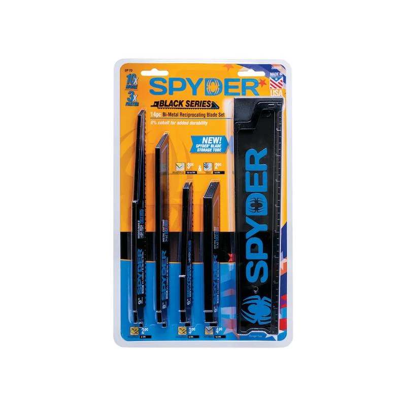 Spyder 200308 14pc Black Series Bi Metal Reciprocating Saw Blade Kit W/ Case - Image 3