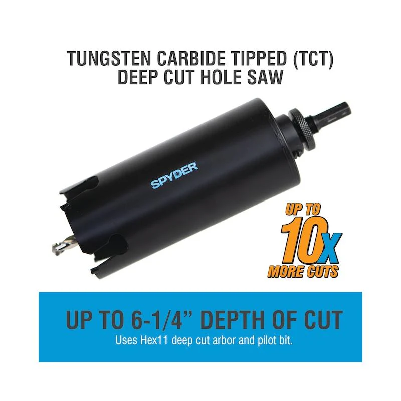Spyder 600830 3 Inch Tungsten Carbide Tipped Deep Cut Hole Saw - Image 4