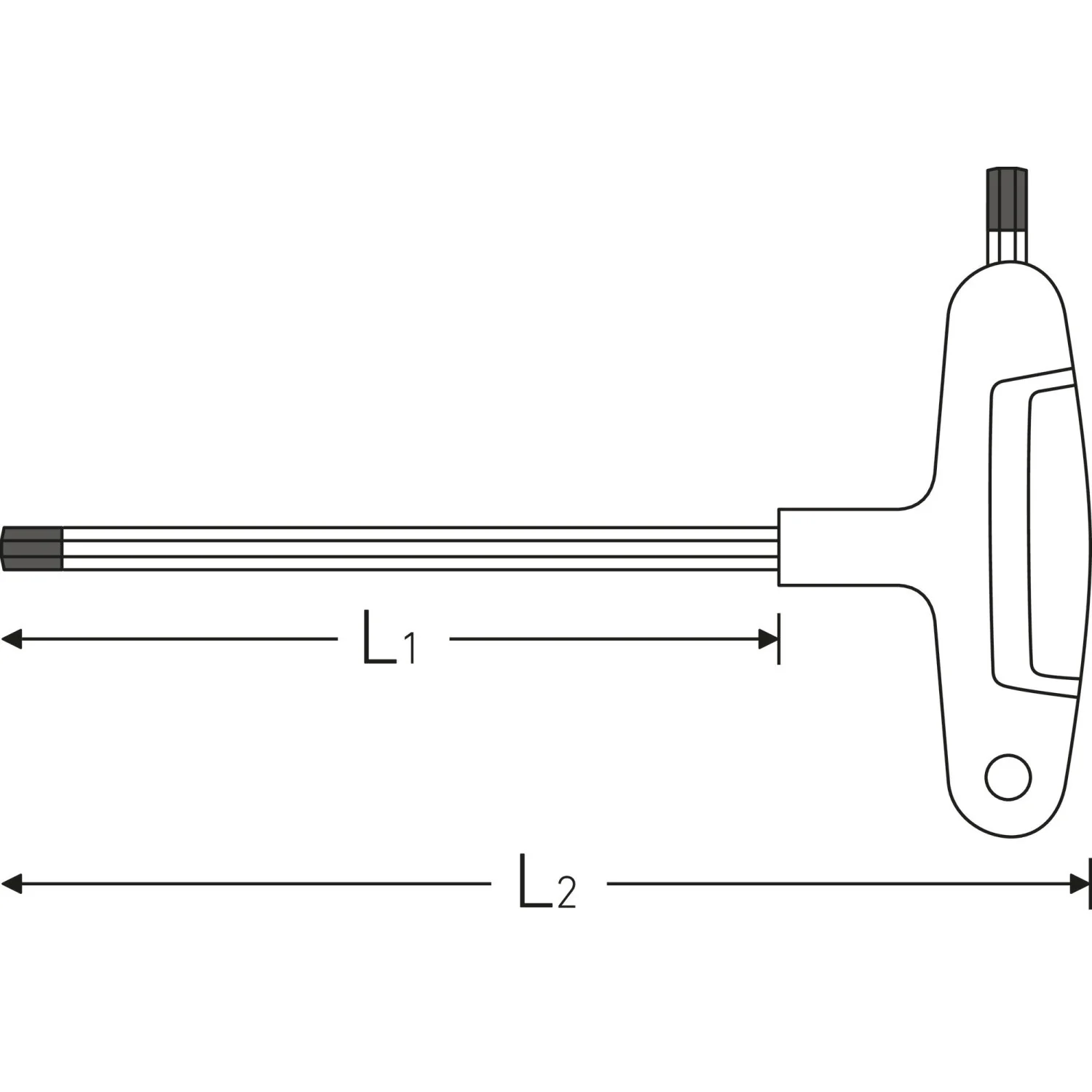 Stahlwille 43253025 Two-component T-Handle Male Hex Wrench For Screws With Internal Hexagon, 2,5 mm - Image 2