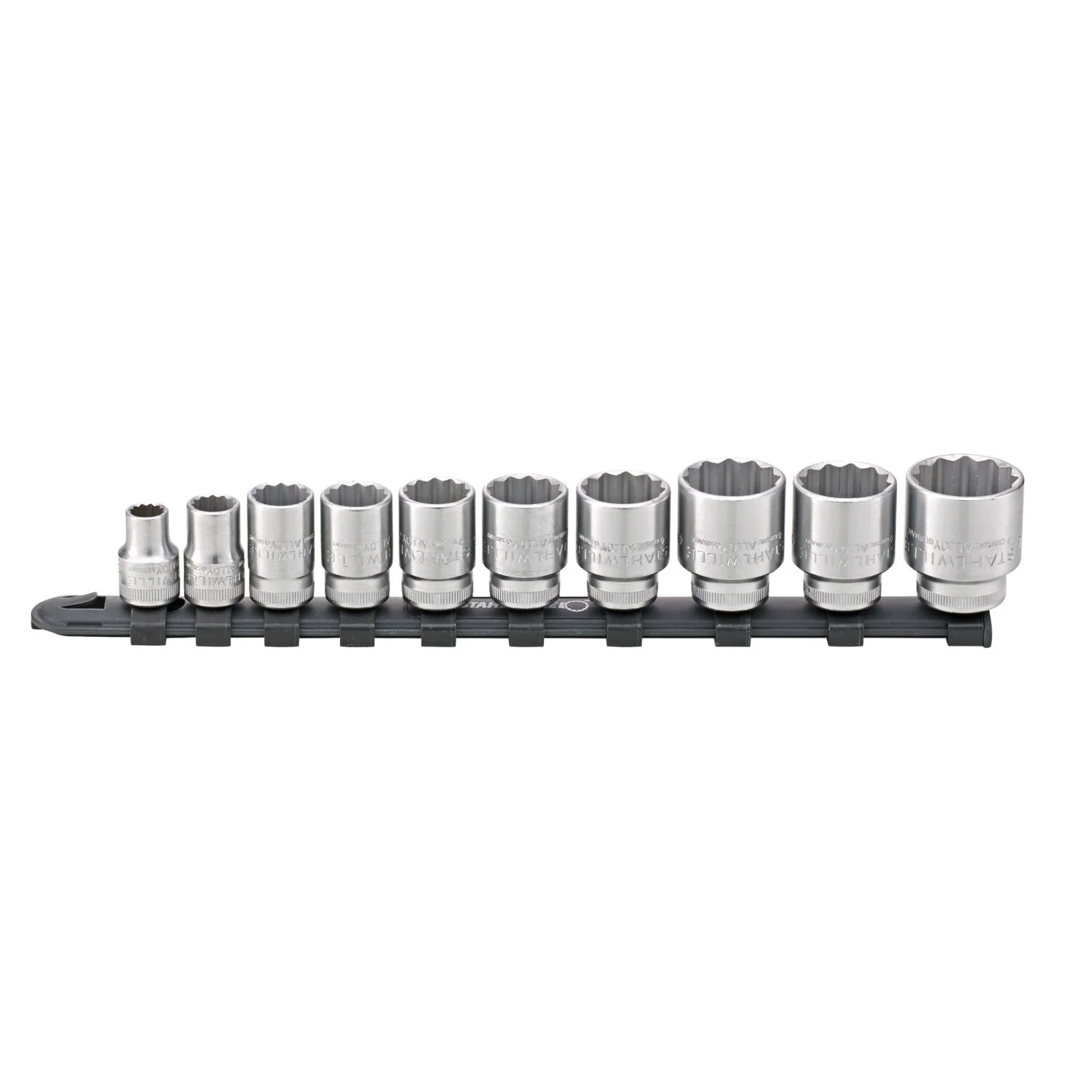 Stahlwille 96052010 Socket Spanner Set On Clip Rail 3/8 Inch, 10 Pcs