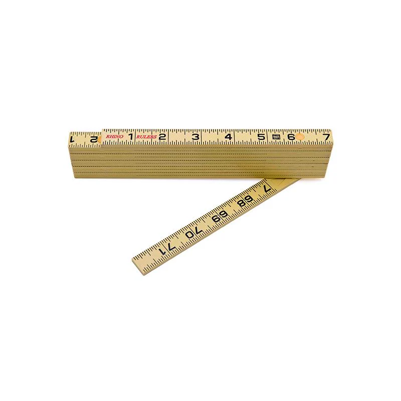 US Tape 55160 Rhino Fiberglass Folding Ruler 5/8" x 6' Carp with 6" sliding extension, Yellow - Image 6