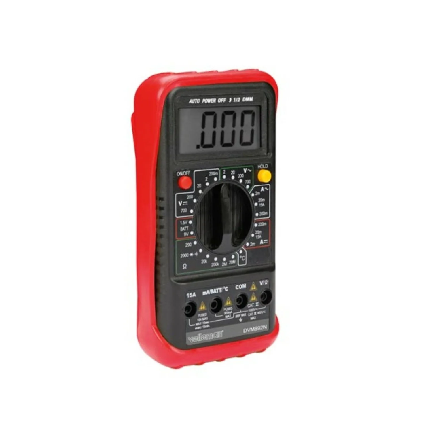 Velleman DVM892N Digital Multimeter - 24 Ranges / Cat Ii 700 V - Cat Iii 600 V / Hold / Auto Power Off / Temp / 15 A Ac & Dc - Image 4