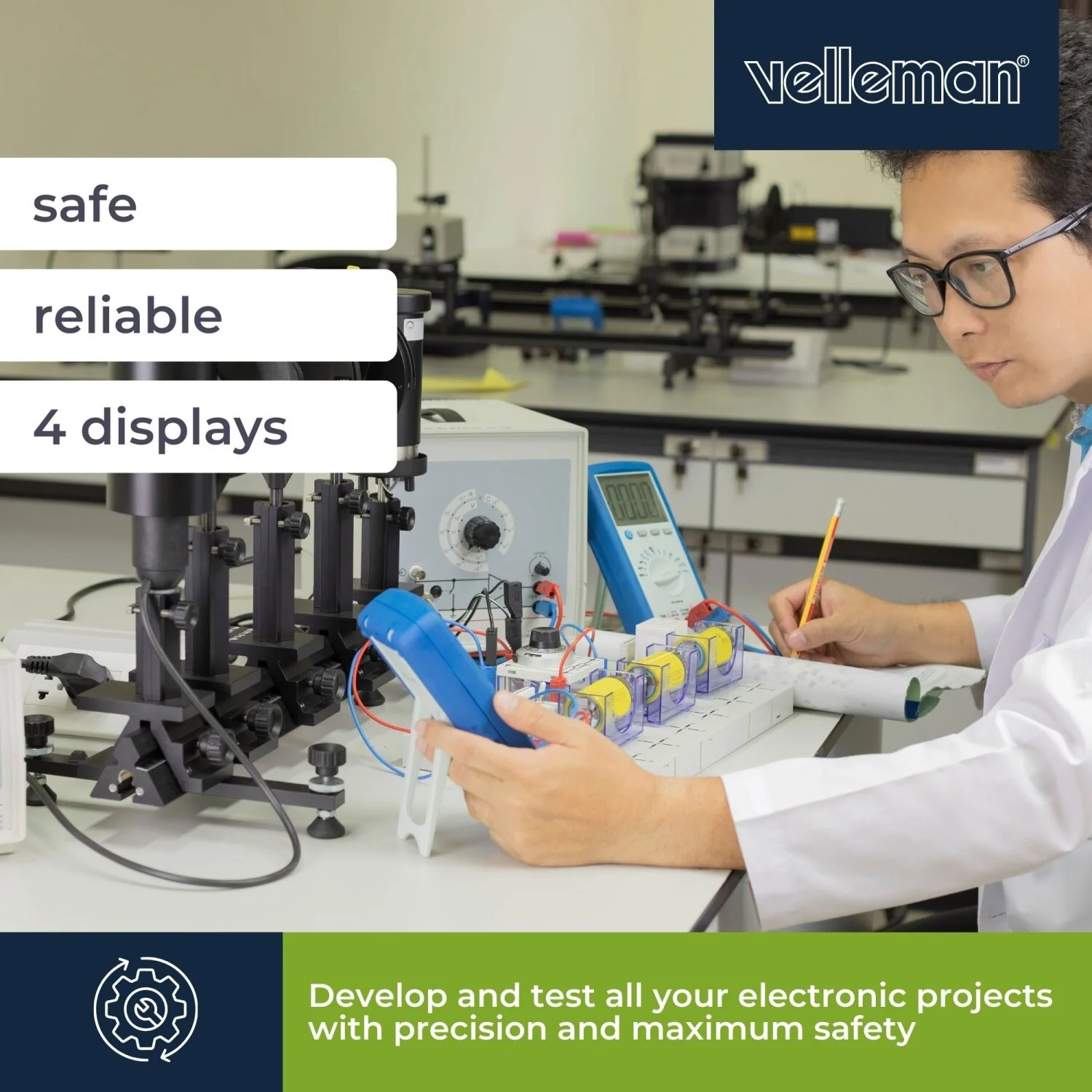 Velleman LABPS23023 Dual Dc Lab Power Supply 2x 0-30 Vdc / 0-3 A + 5 Vdc Fixed / 3 A Max With 4 Lcd Displays - Image 3