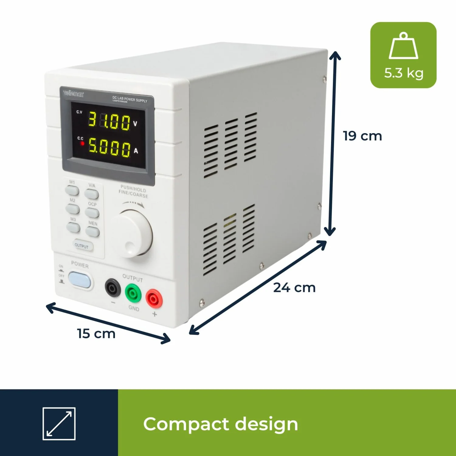 Velleman LABPS3005DN Programmable Dc Lab Power Supply 0-30 Vdc / 5 A Max Dual Led Display With Usb 2.0 Interface - Image 10