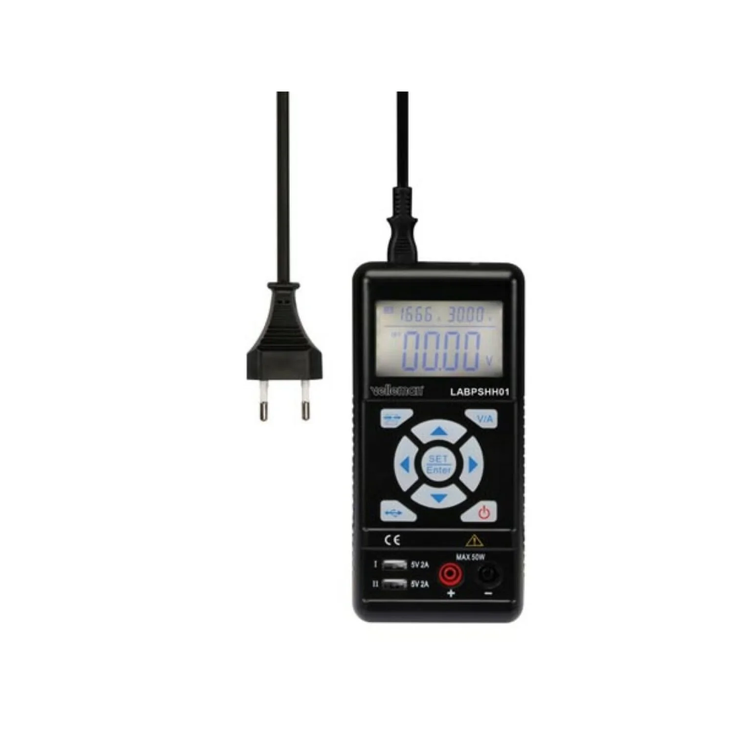 Velleman LABPSHH01 Handheld Switching Mode Lab Power Supply 0.3 - 30 Vdc / 0 - 3.75 A Max With Lcd Display - Image 3