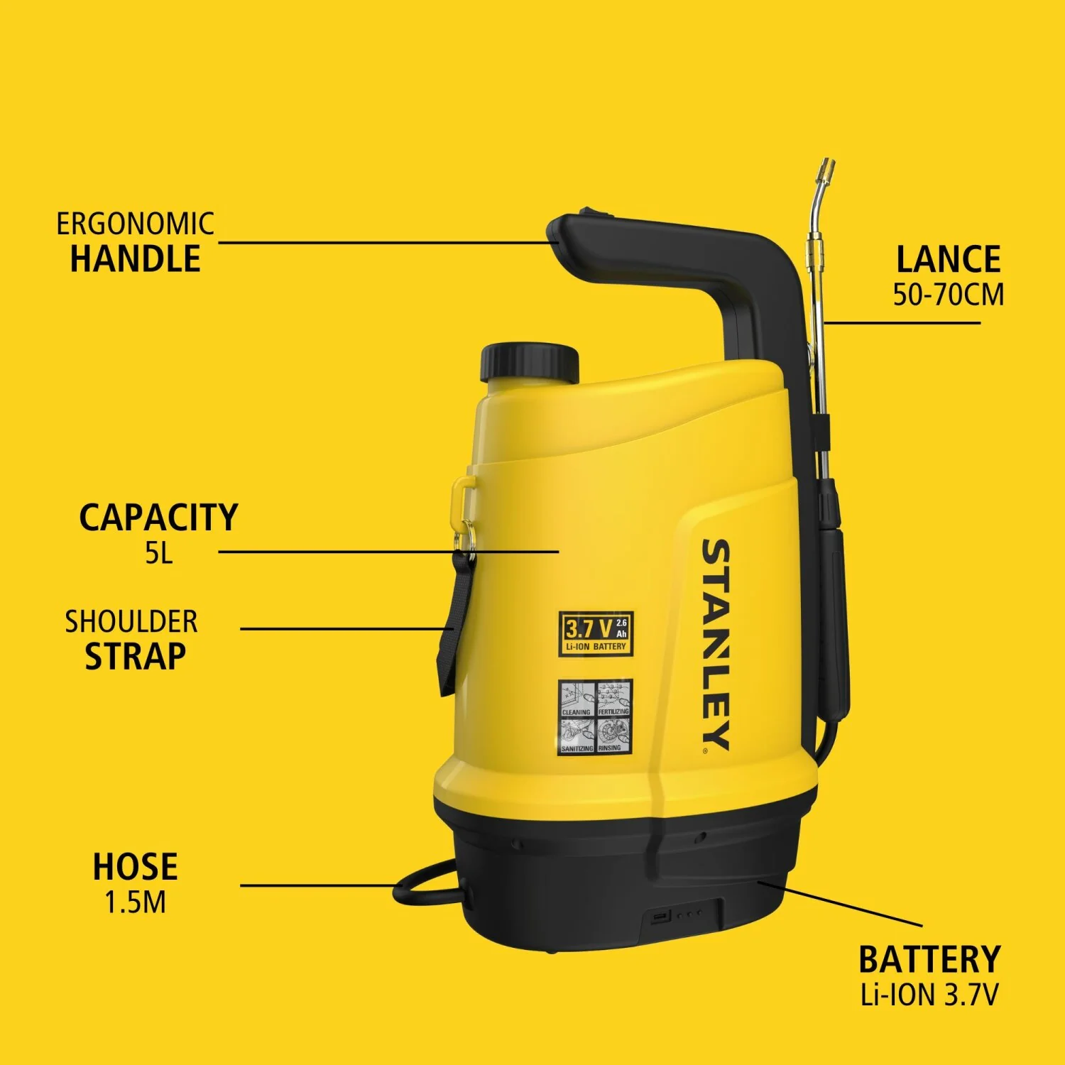 Velleman STN-SP05 Rechargeable Battery-Powered Pressure Sprayer - 5L - Image 10