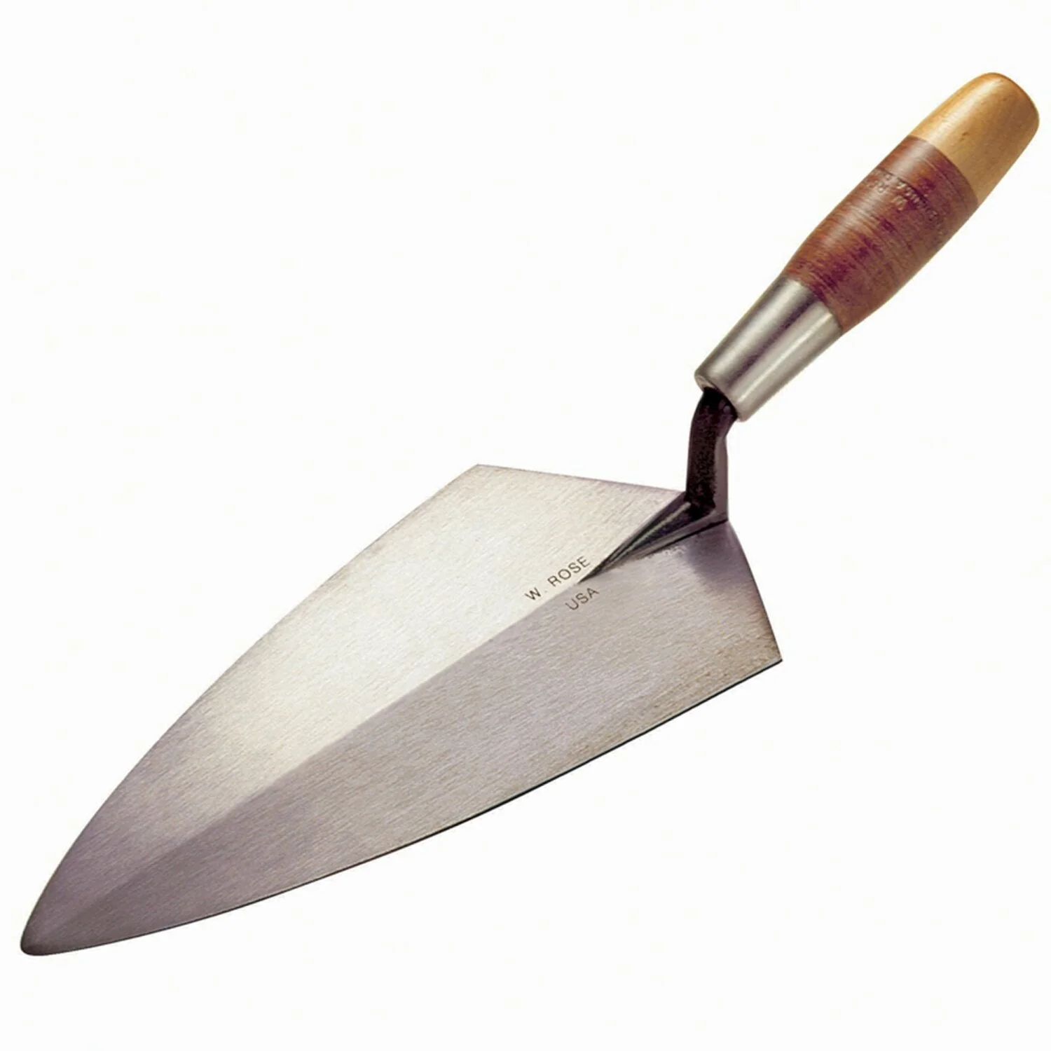 W. Rose RO310-9 1/2-PK2 9-1/2” Philadelphia Brick Trowel with Leather Handle