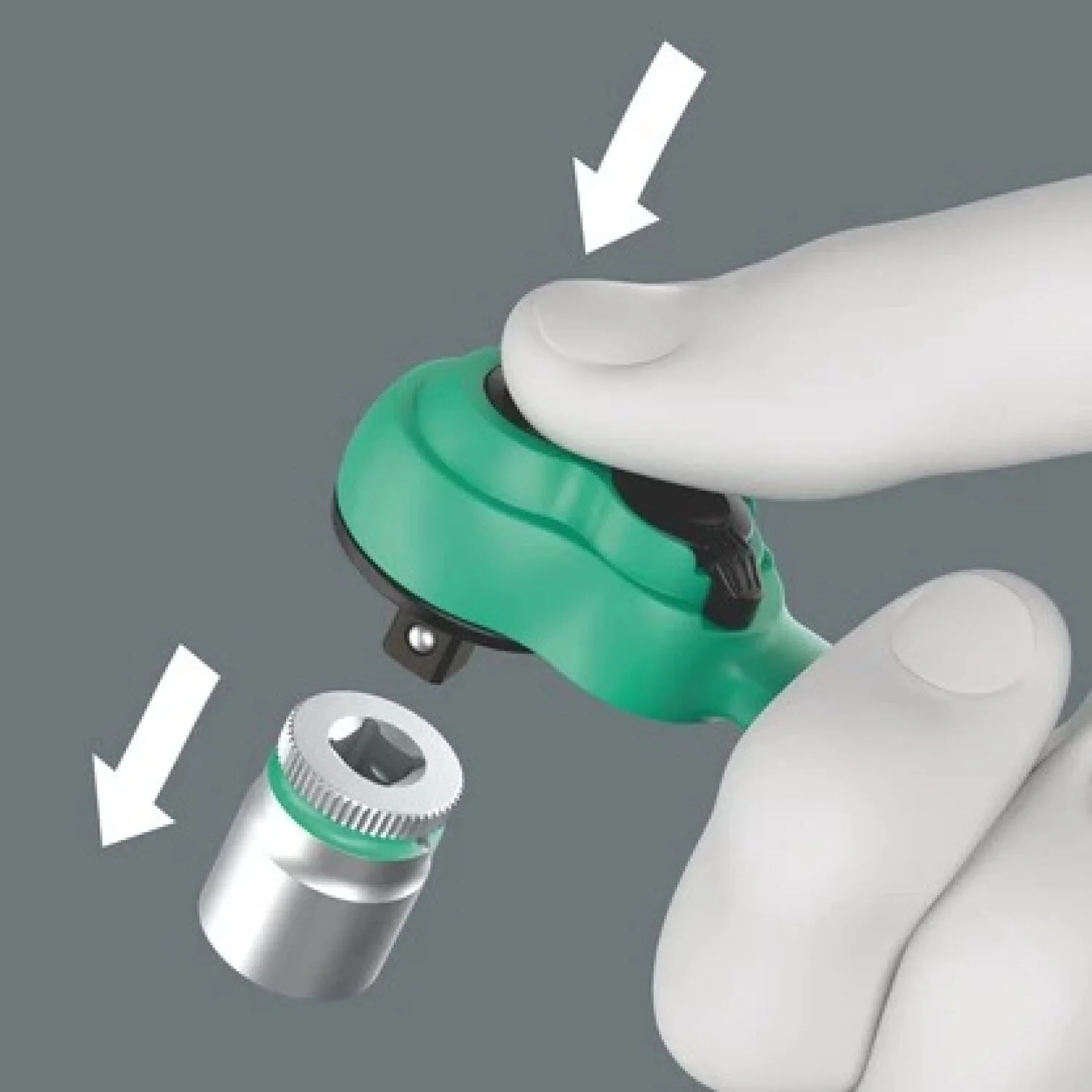 Wera 05004022001 8100 Sa 13 Zyklop Comfort Ratchet Set, Reversing Lever, 1/4" Drive, Metric, 15 Pieces - Image 4