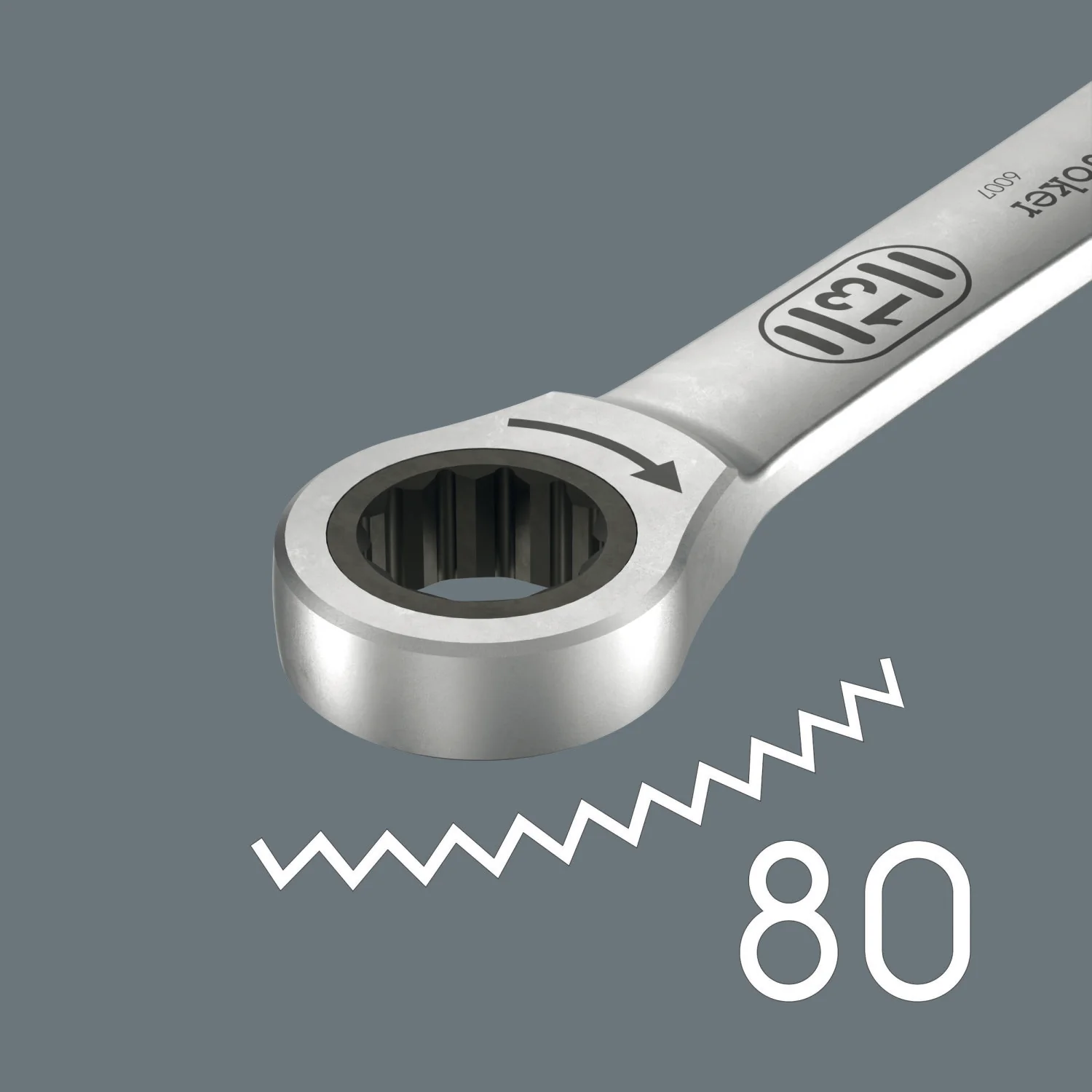 Wera 6007 Joker SB Ring Ratchet Spanner, Long Design, 17 x 304.5 mm - Image 3