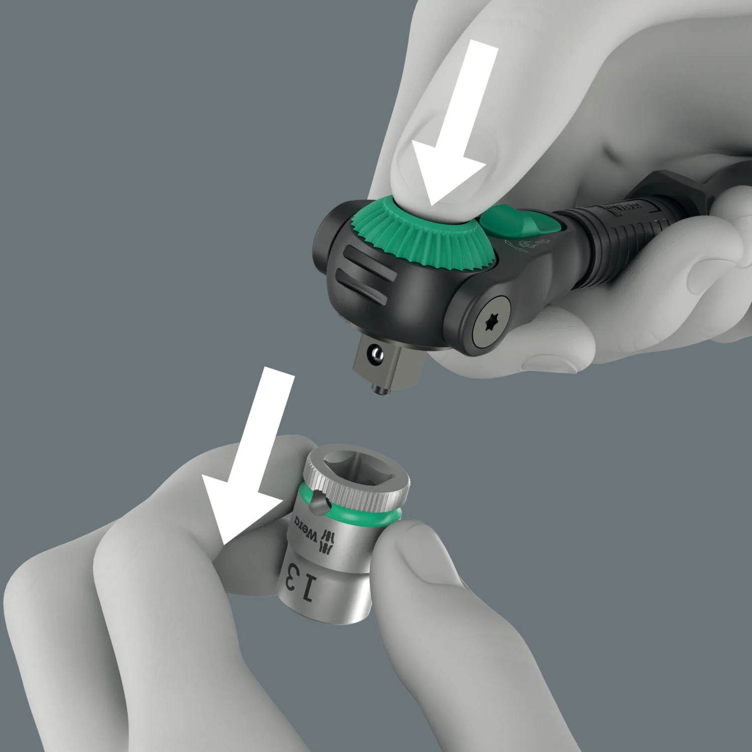 Wera 8000 C Black Edition Zyklop Speed Ratchet with 1/2" Drive - Image 4