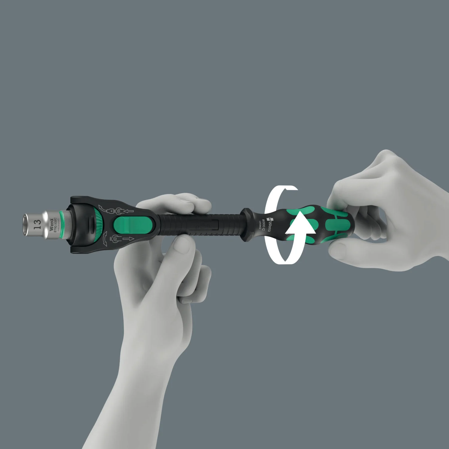 Wera 8000 C Black Edition Zyklop Speed Ratchet with 1/2" Drive - Image 7