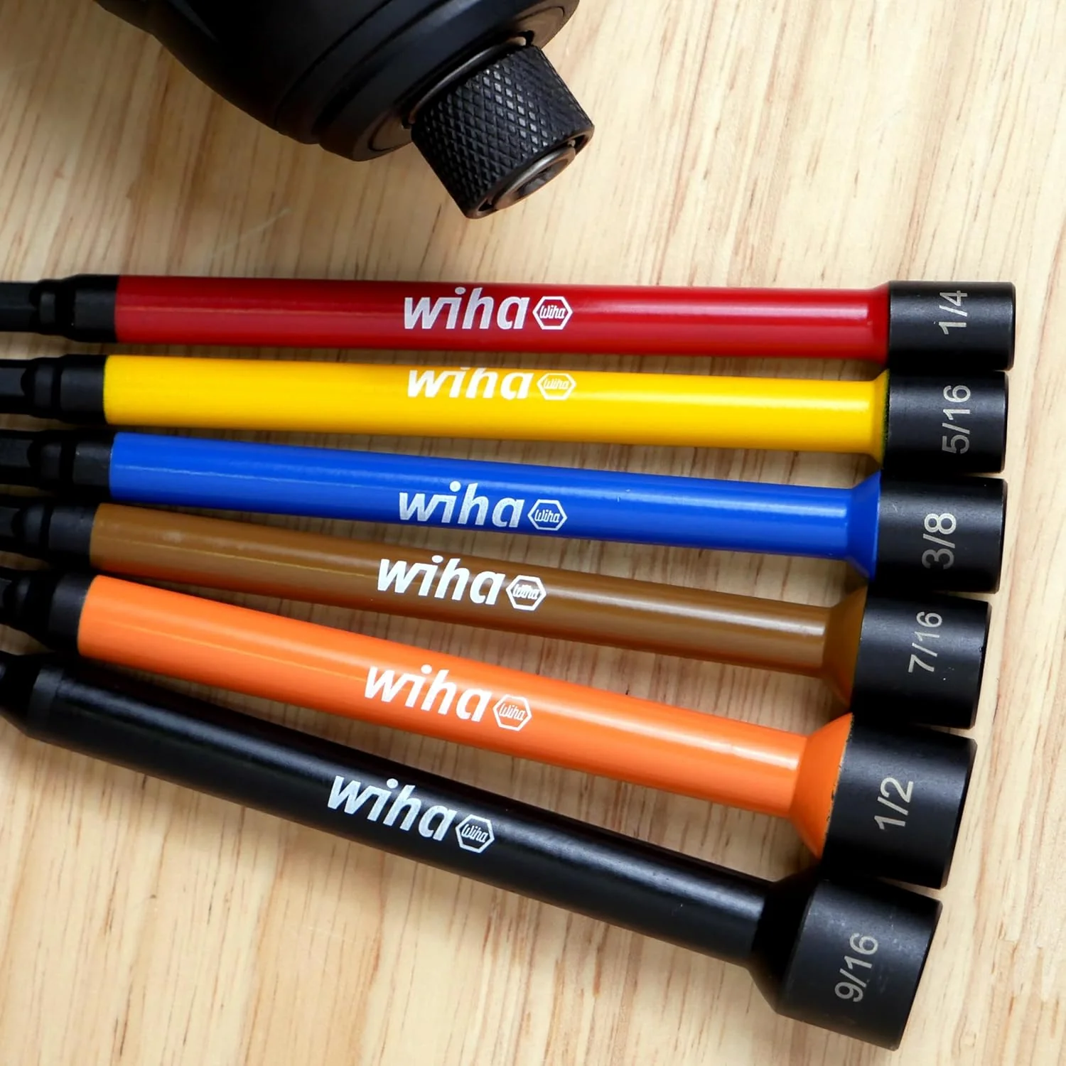 Wiha 94400 12 Piece Color Coded Magnetic Nut Setter SAE-Metric Set in Roll-up Pouch - Image 7