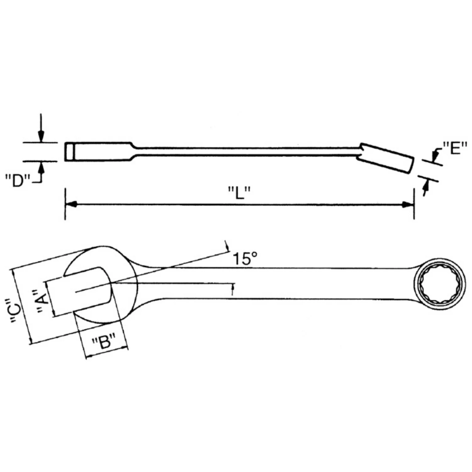 Wright Tool 1154 Combination Wrench WRIGHTGRIP 2.0 12 Point Satin - 1-11/16" - Image 2