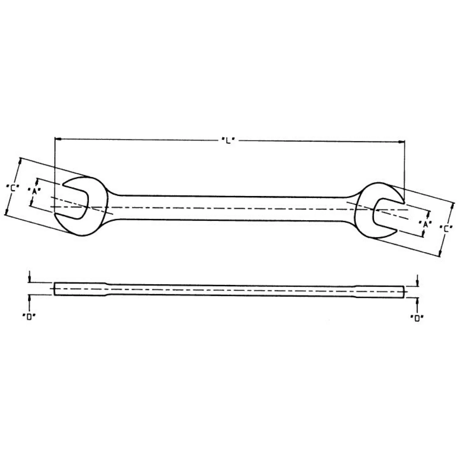 Wright Tool 1328 Open End Wrench Full Polish - 3/4" x 7/8" - Image 2